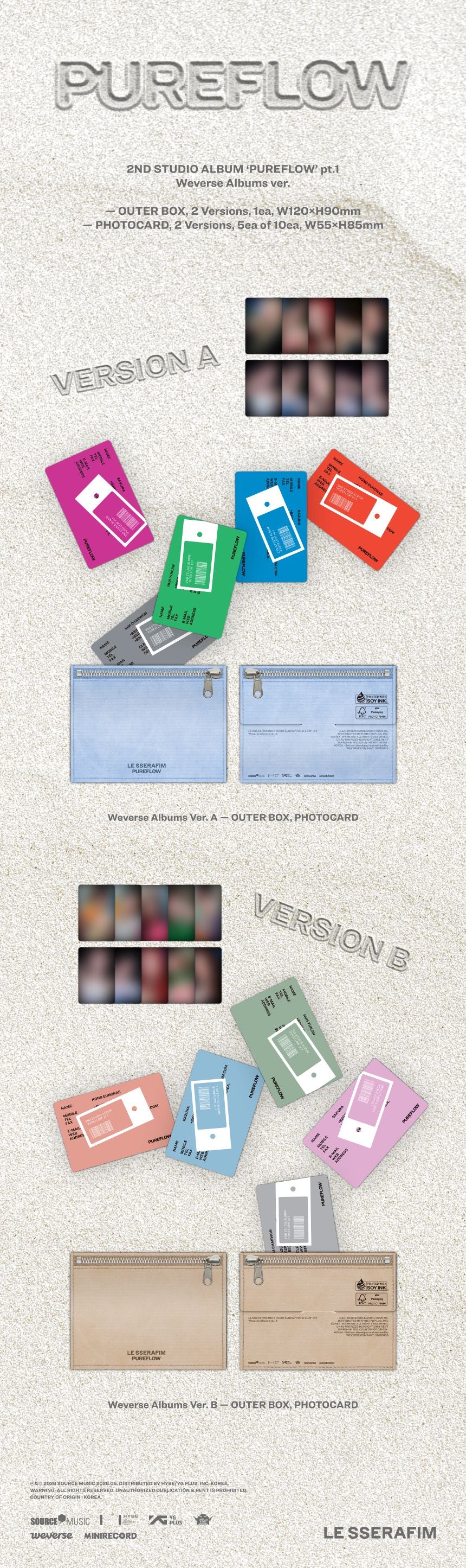 LE SSERAFIM - PUREFLOW (2ND STUDIO ALBUM) PT.1 - WEVERSE ALBUM VER