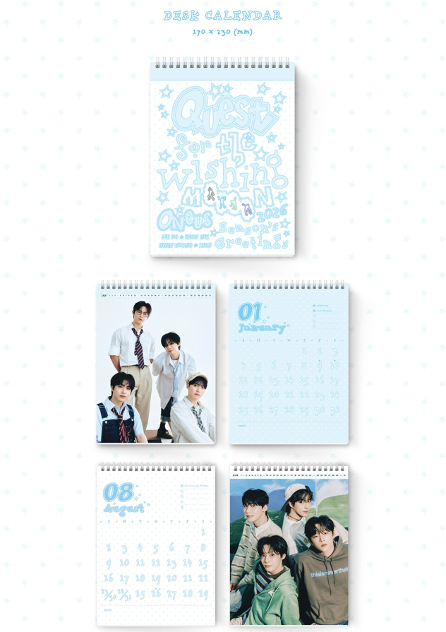 jstore_online_ONEUS_2026_SEASONS_GREETINGS_QUEST_FOR_THE_WISHING_MOON_desk_calendar