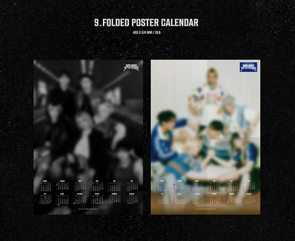 jstore_online_P1HARMONY_2026_SEASONS_GREETINGS_SUPER_HEROS_OFF_THE_RECORDS_folded_poster_calendar