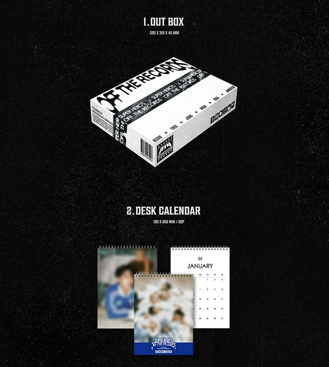 jstore_online_P1HARMONY_2026_SEASONS_GREETINGS_SUPER_HEROS_OFF_THE_RECORDS_outbox_desk_calendar