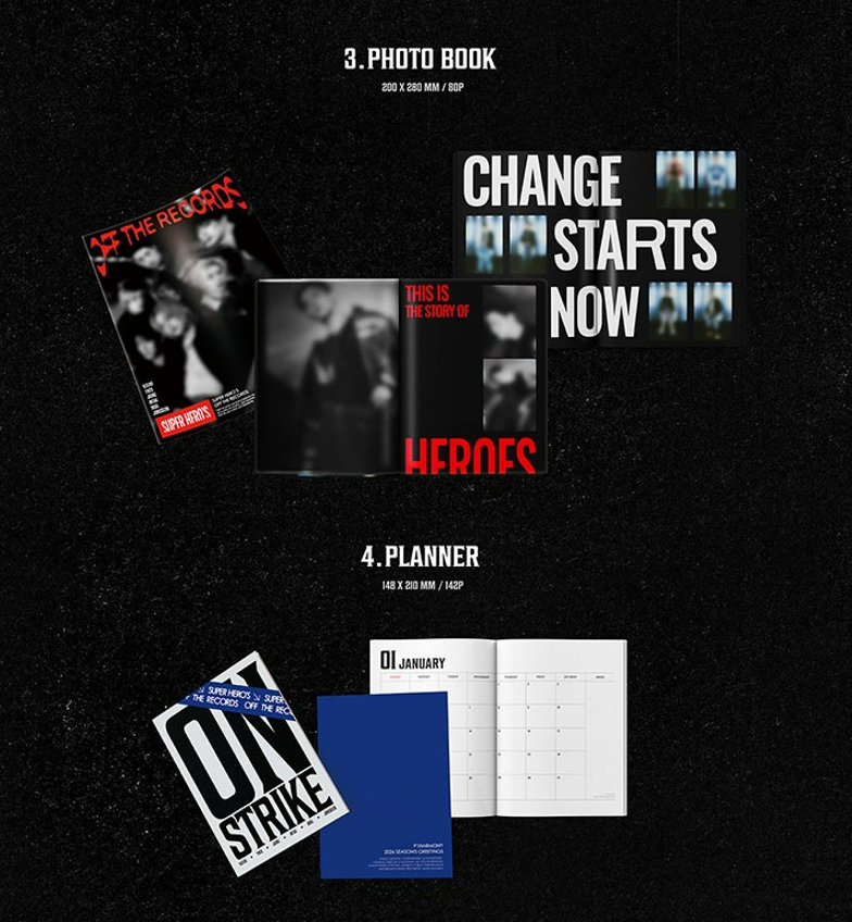 jstore_online_P1HARMONY_2026_SEASONS_GREETINGS_SUPER_HEROS_OFF_THE_RECORDS_photobook_planer