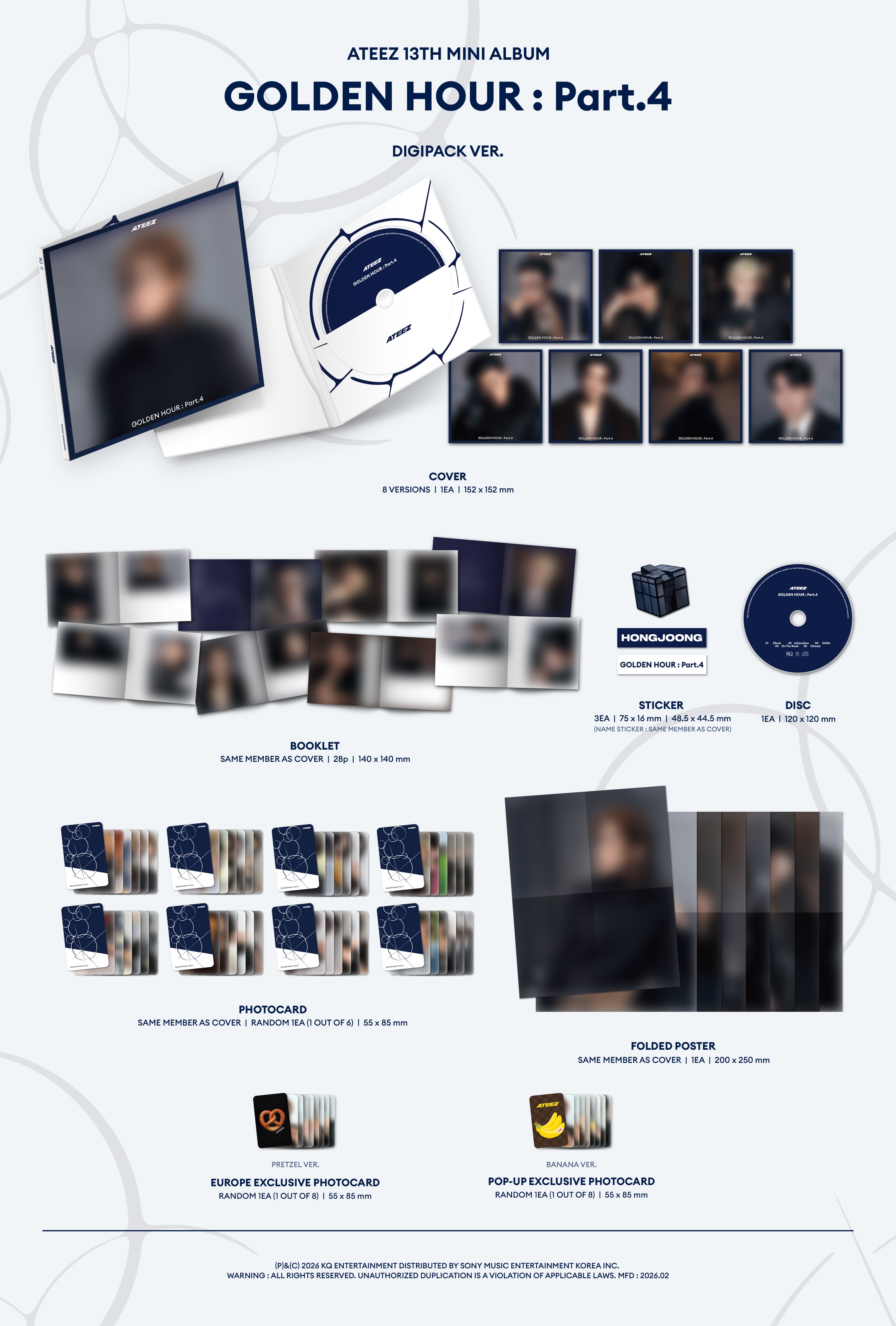 ATEEZ - GOLDEN HOUR: PART 4 ​​- EUROPE POP-UP EXCLUSIVE (DIGIPACK