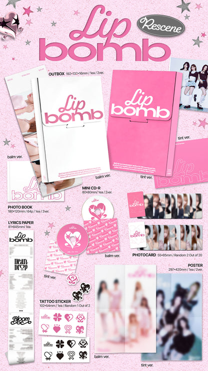 jstore_online_RESCENE_3rd_Mini_Album_lip_bomb_Random_Ver_content