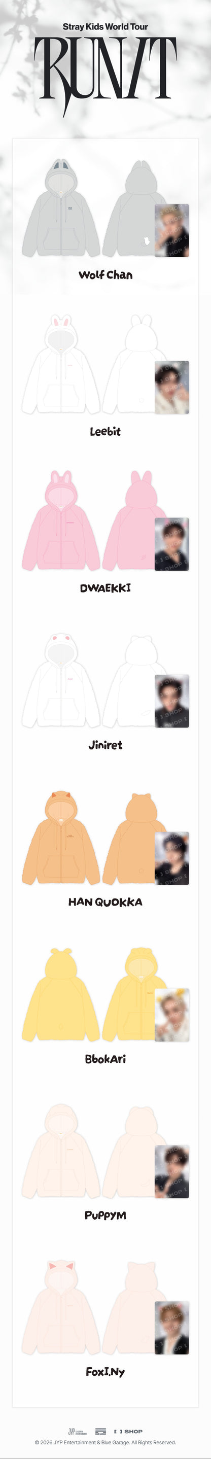 (Pre-Order) STRAY KIDS - RUN IT - SKZOO FLEECE HOOD ZIP-UP