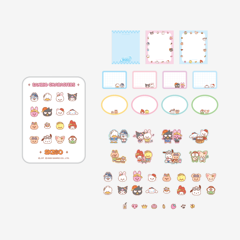 jstore_online_STRAY_KIDS_TIN_CASE_STICKY_NOTE_SET_SKZOO_X_SANRIO_CHARACTERS