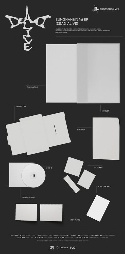 (Pre-Order) SUNG HANBIN (ZEROBASEONE) - DEAD:ALIVE (THE 1ST MINI ALBUM) - PHOTOBOOK VER.