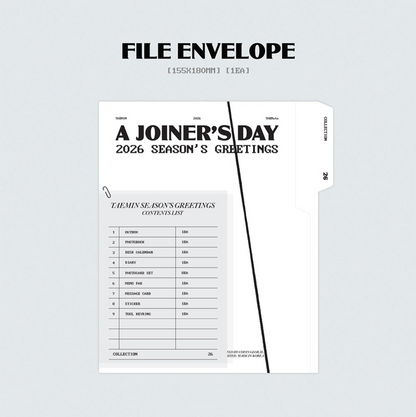 jstore_online_TAEMIN_2026_SEASONS_GREETINGS_A_JOINERS_DAY_file_evnvelope