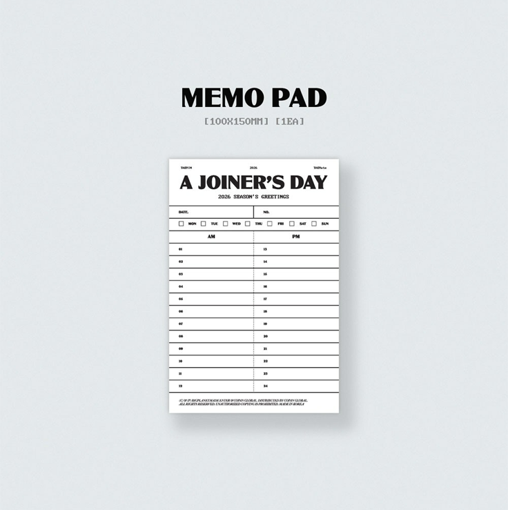 jstore_online_TAEMIN_2026_SEASONS_GREETINGS_A_JOINERS_DAY_memo_pad
