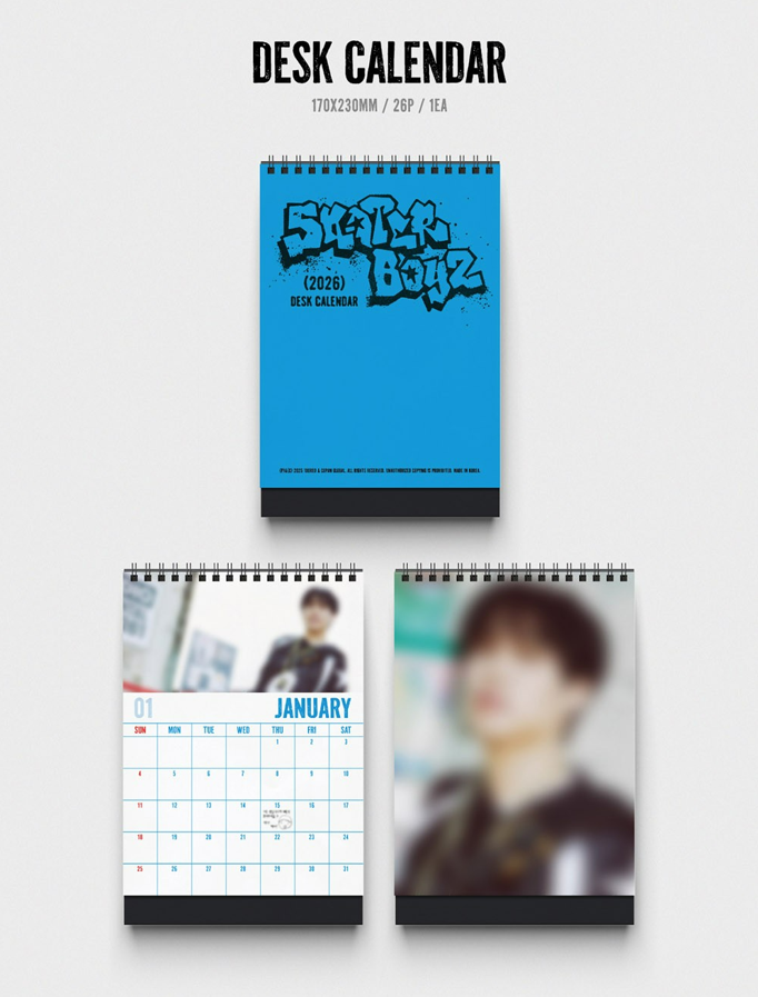 jstore_online_THE_BOYZ_THE_BOYZ_SKATER_BOYZ_2026_SEASONS_GREETINGS_desk_calendar