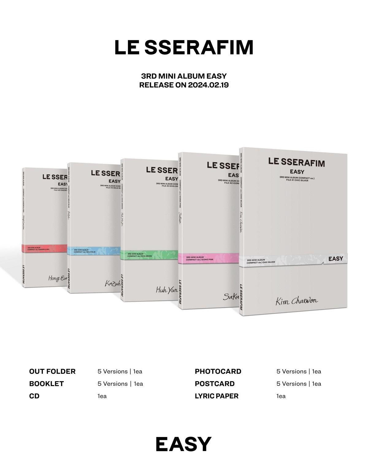 LE SSERAFIM - EASY (3RD MINI ALBUM) COMPACT VERSION - J-Store Online