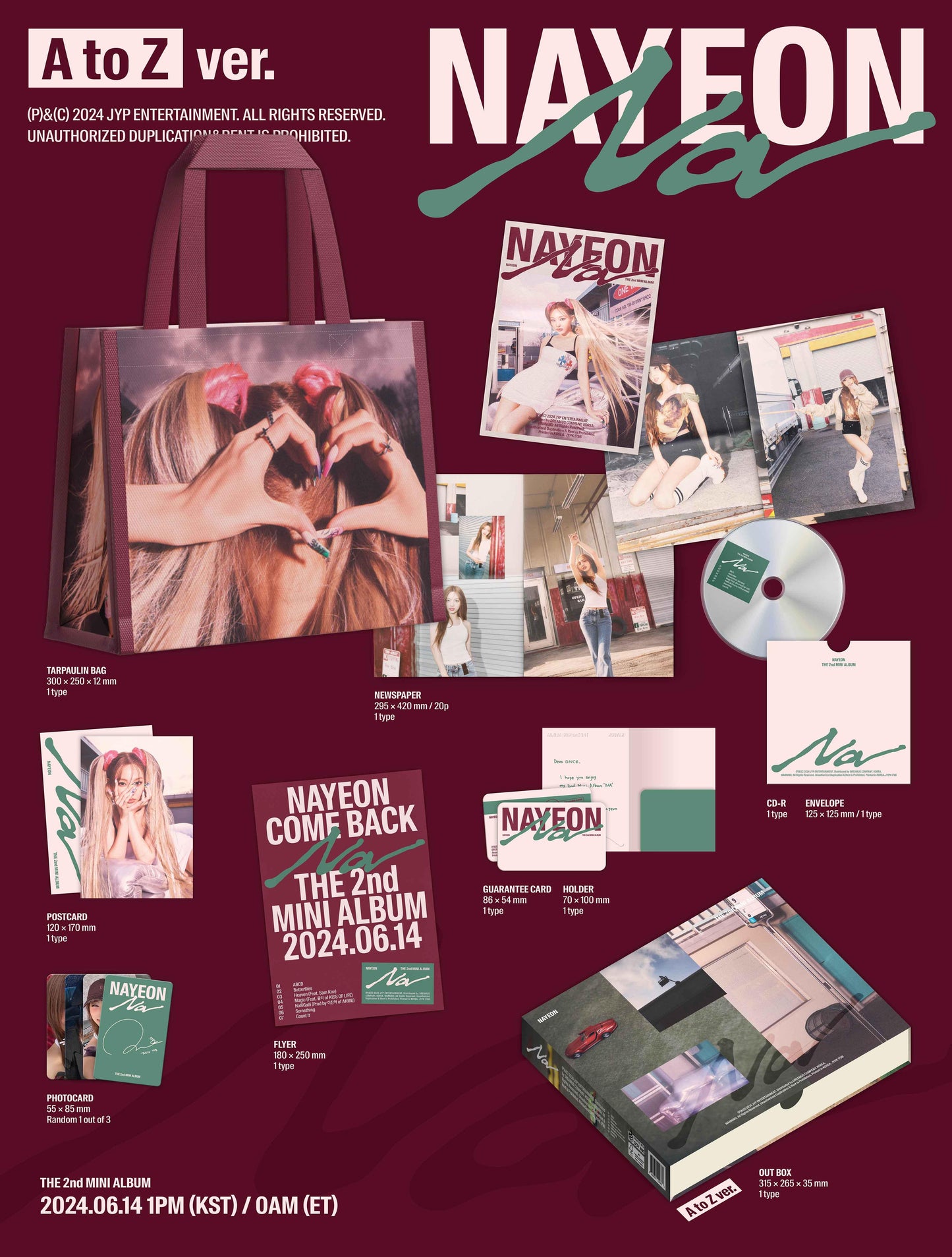 NAYEON (TWICE) - NA (2ND MINI ALBUM) LIMITED EDITION - A TO Z VER. - J-Store Online