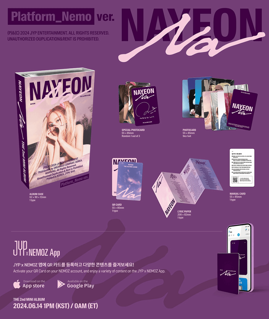 NAYEON (TWICE) - NA (2ND MINI ALBUM) - PLATFORM NEMO VER. (DIGITAL) - J-Store Online