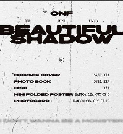 ONF - BEAUTIFUL SHADOW (8TH MINI ALBUM) DIGIPACK - J-Store Online