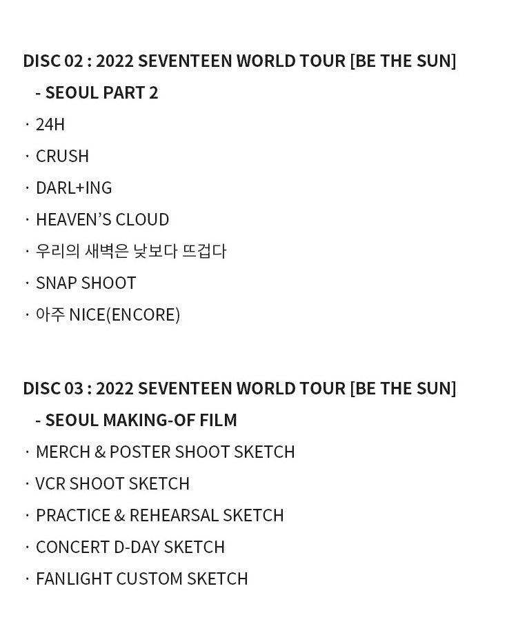 SEVENTEEN - WORLD TOUR [BE THE SUN] - SEOUL DVD - J-Store Online