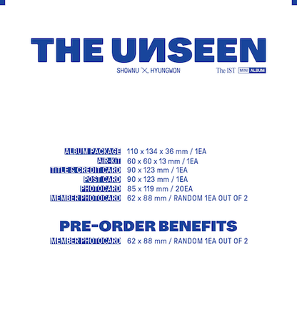 SHOWNU X HYUNGWON (MONSTA X) - THE UNSEEN (1ST MINI ALBUM) - KIT ALBUM - J-Store Online