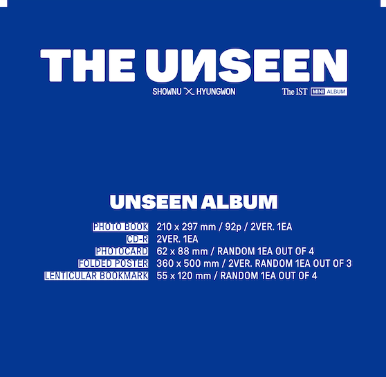 SHOWNU X HYUNGWON (MONSTA X) - THE UNSEEN (1ST MINI ALBUM) - UNSEEN ALBUM - J-Store Online