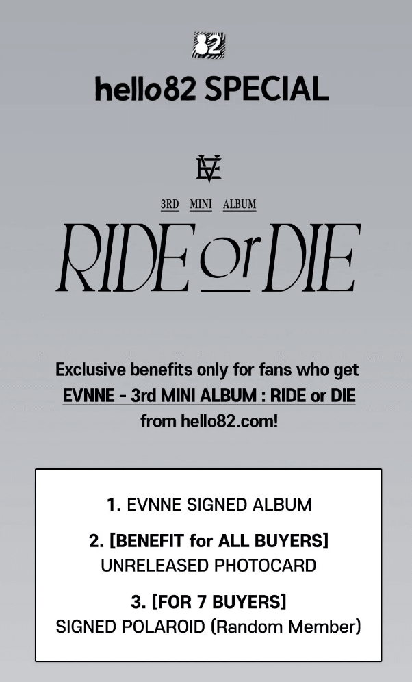 [Signed] EVNNE - 3rd MINI ALBUM: RIDE or DIE - Pre-Order - J-Store Online