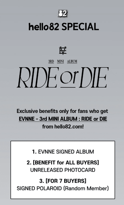 [Signed] EVNNE - 3rd MINI ALBUM: RIDE or DIE - Pre-Order - J-Store Online