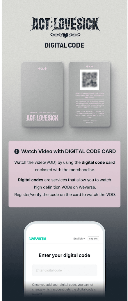 TOMORROW X TOGETHER (TXT) - WORLD TOUR [ACT : LOVE SICK] IN SEOUL - DIGITAL CODE - J-Store Online