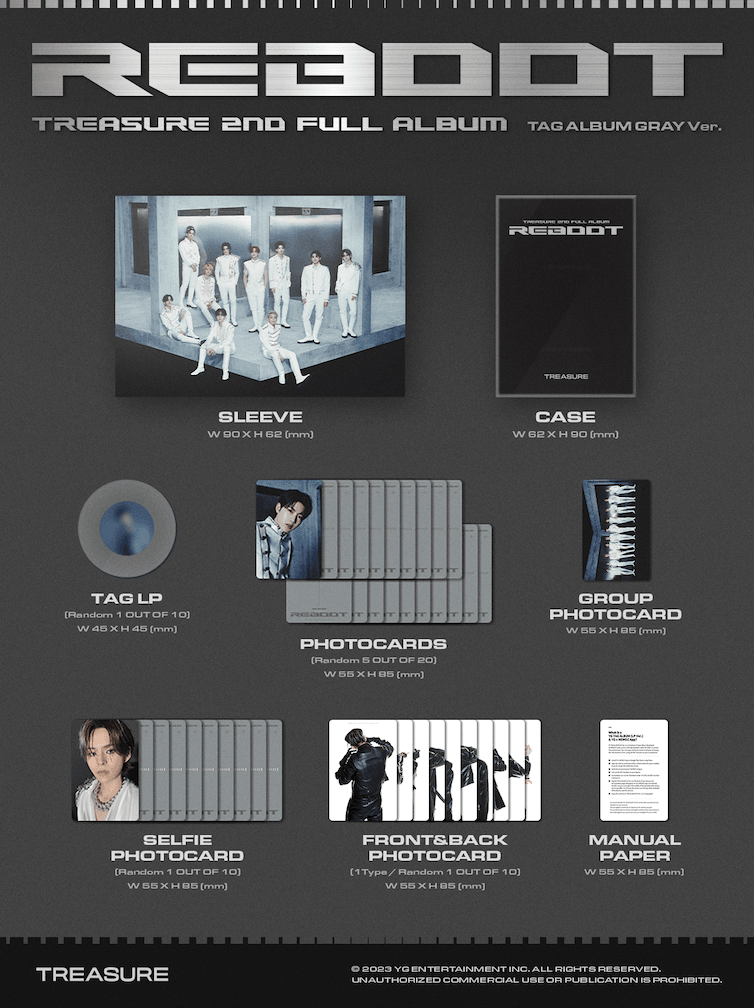 TREASURE - 2ND FULL ALBUM "REBOOT" - YG TAG ALBUM - J-Store Online