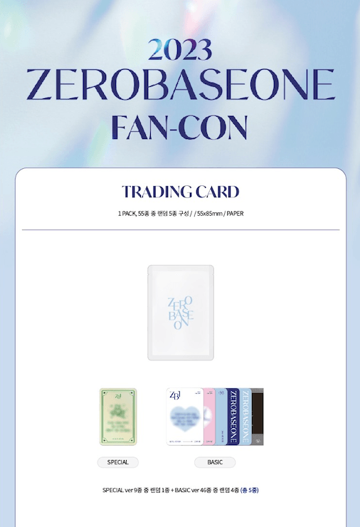 ZEROBASEONE - 2023 FAN CON TRADING CARD SET - J-Store Online