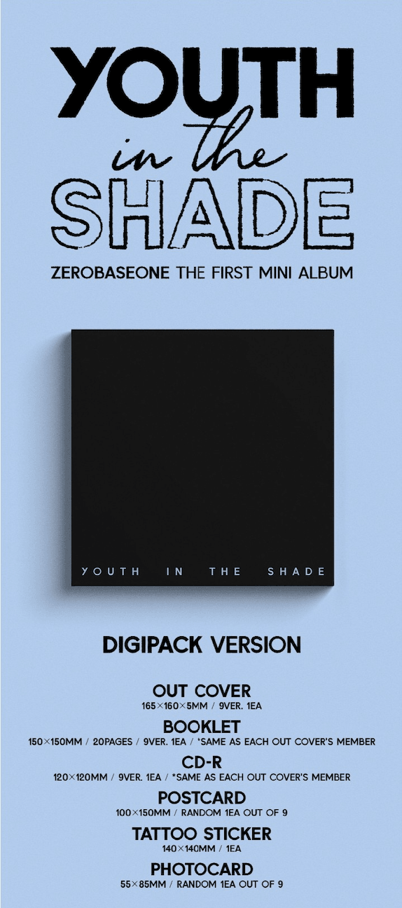 ZEROBASEONE - YOUTH IN THE SHADE (1ST MINI ALBUM) - DIGIPACK VER. - J-Store Online