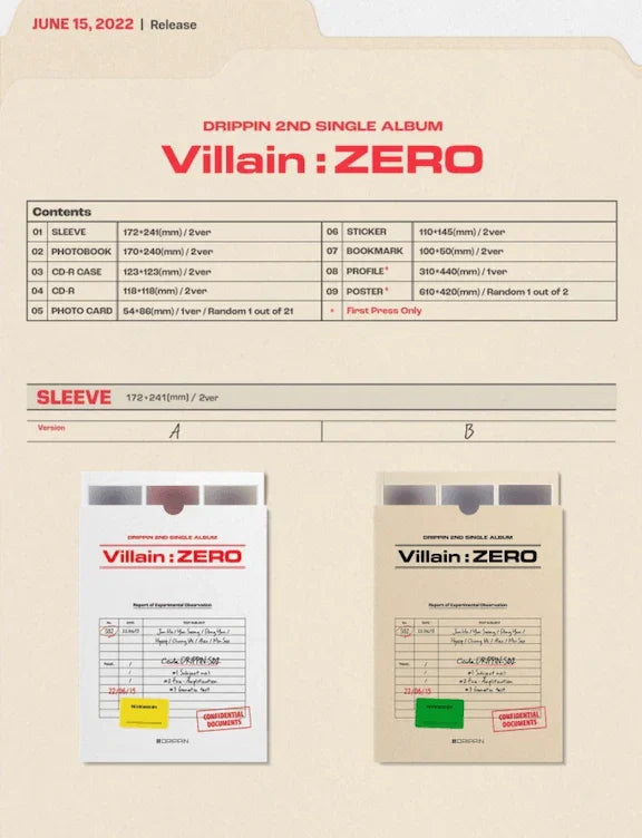 DRIPPIN - VILLAIN : ZERO (2ND SINGLE ALBUM) - J-Store Online