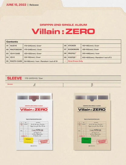 DRIPPIN - VILLAIN : ZERO (2ND SINGLE ALBUM) - J-Store Online