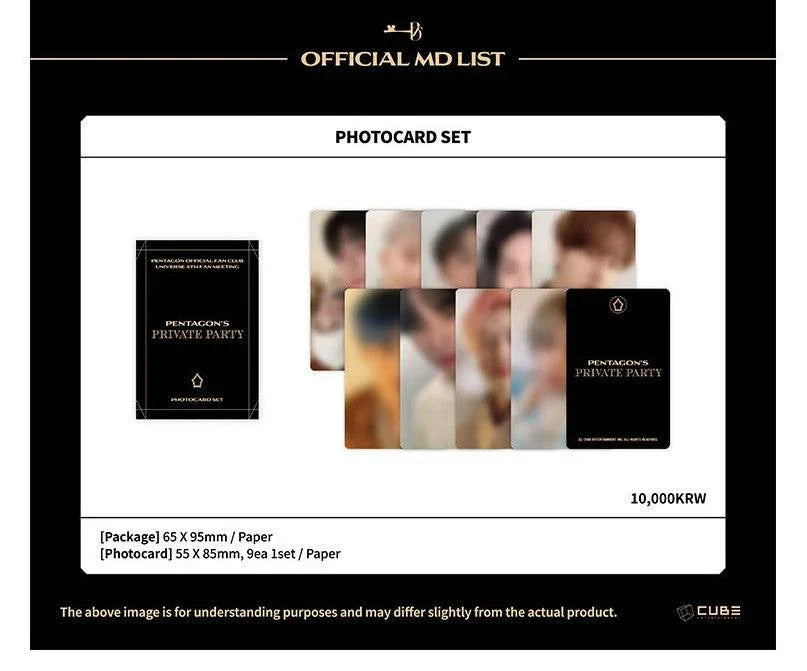 PENTAGON - PRIVATE PARTY PHOTOCARD SET - J-Store Online