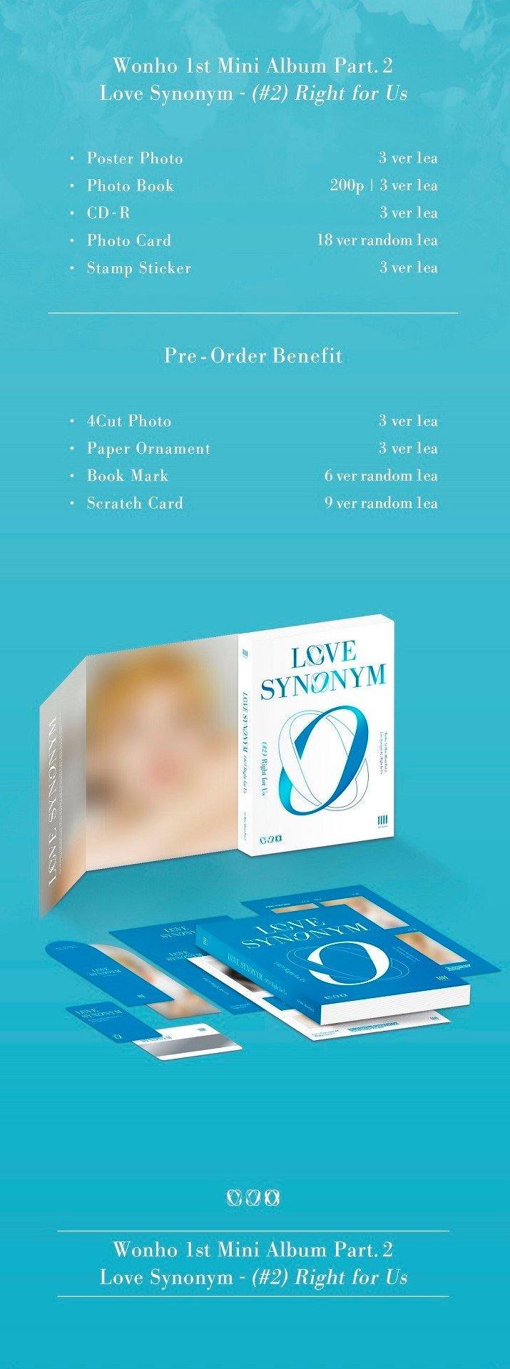 WONHO - LOVE SYNONYM #2 : RIGHT FOR US (1ST MINI ALBUM PART.2 ) - J-Store Online