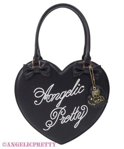 ANGELIC PRETTY - EMBROIDERED LOGO HEART TOTE BAG - J-Store Online