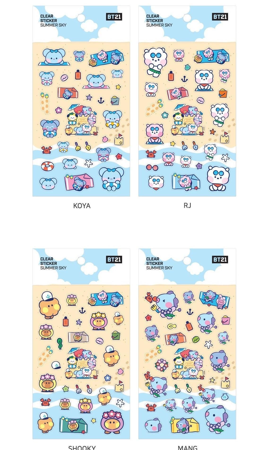 BT21 CLEAR STICKER SUMMER SKY - J-Store Online