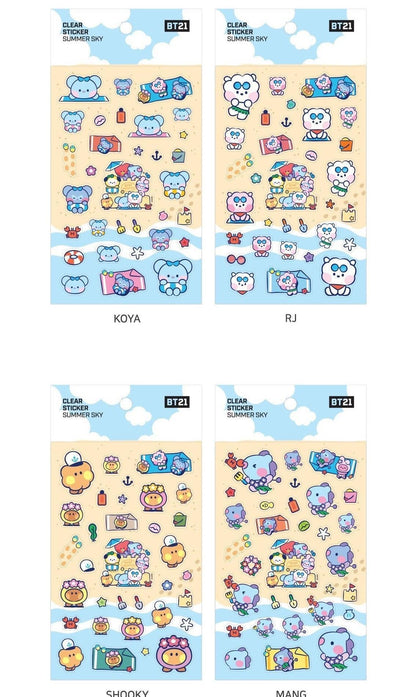 BT21 CLEAR STICKER SUMMER SKY - J-Store Online