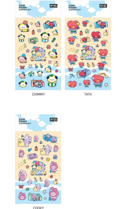 BT21 CLEAR STICKER SUMMER SKY - J-Store Online