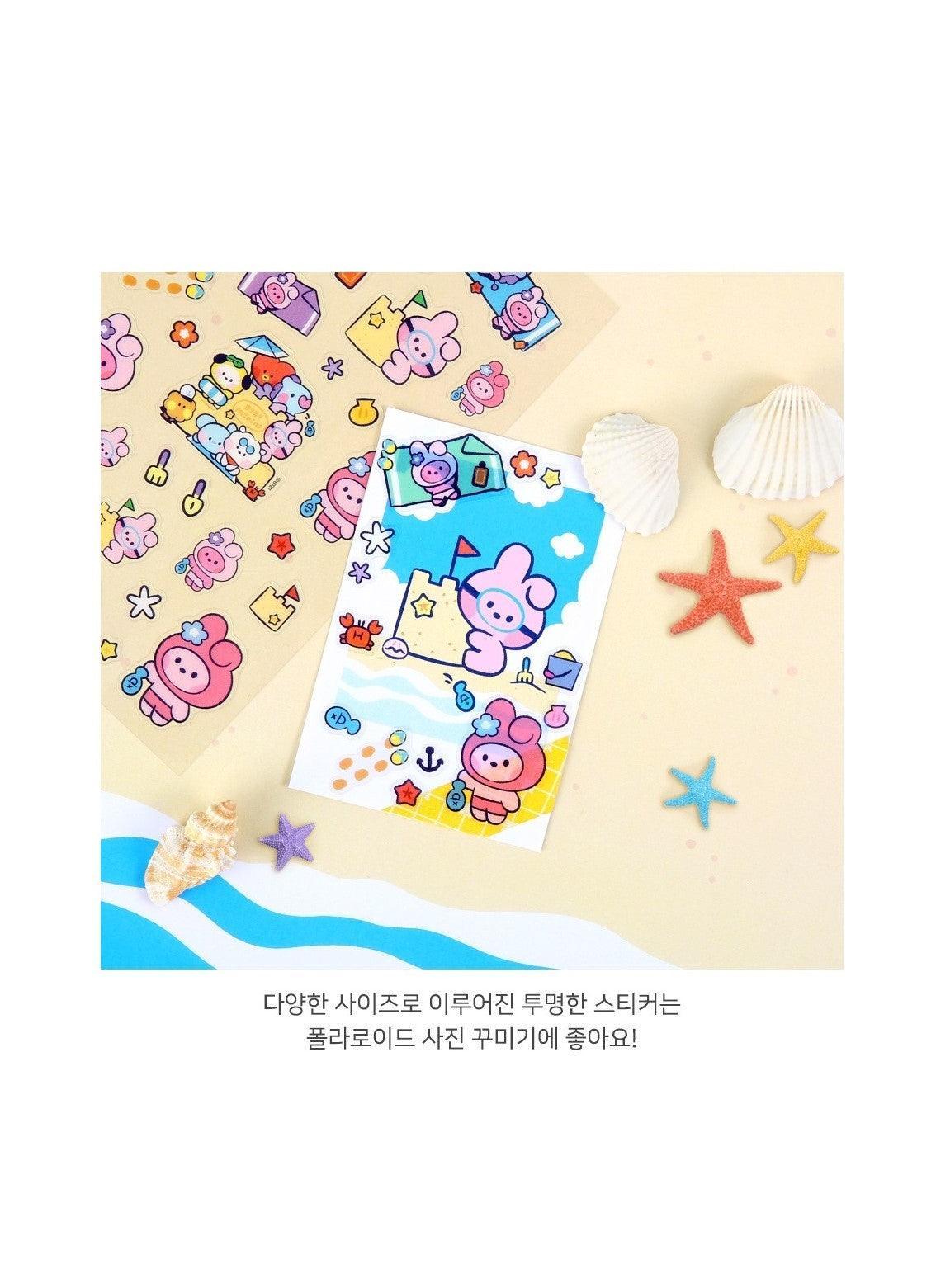 BT21 CLEAR STICKER SUMMER SKY - J-Store Online