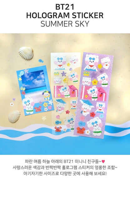 BT21 - HOLOGRAM STICKER SUMMER SKY - J-Store Online