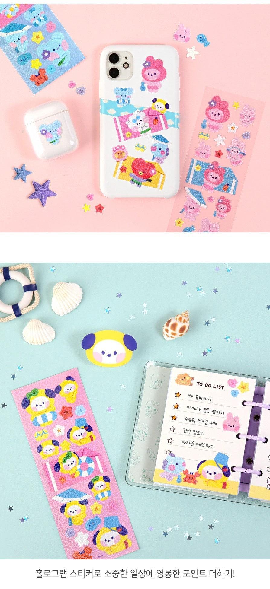 BT21 - HOLOGRAM STICKER SUMMER SKY - J-Store Online