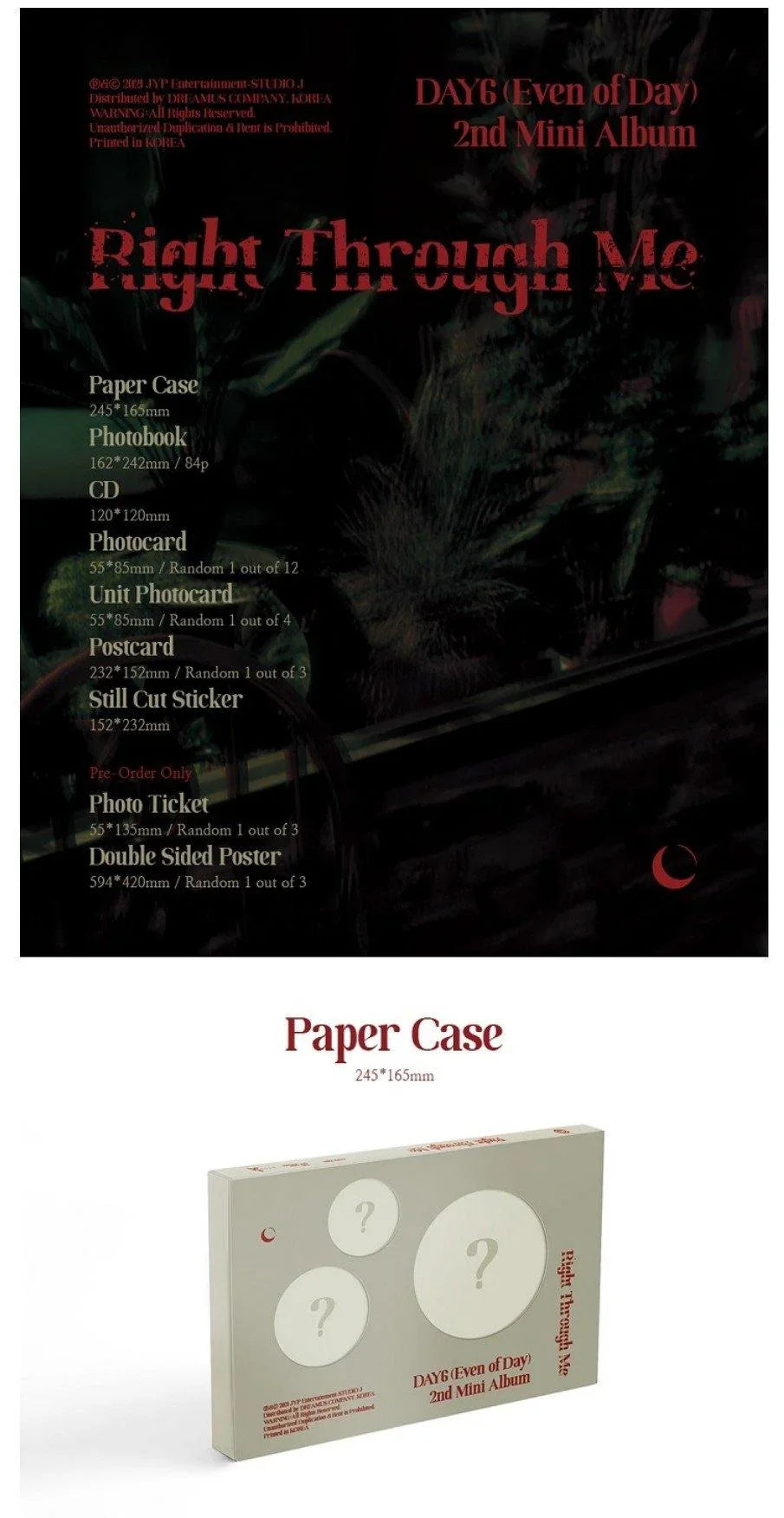 DAY6 (EVEN OF DAY) - RIGHT THROUGH ME (2nd Mini Album) - J-Store Online