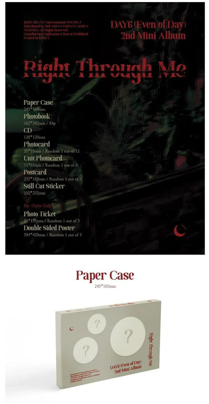 DAY6 (EVEN OF DAY) - RIGHT THROUGH ME (2nd Mini Album) - J-Store Online