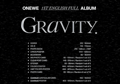 ONEWE - 1ST ENGLISH FULL ALBUM - GRAVITY - J-Store Online